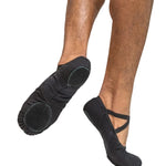 Men's Bert Canvas Ballet Shoe Black bottom and side view