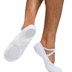 Men's Bert Canvas Ballet Shoe White bottom and side view