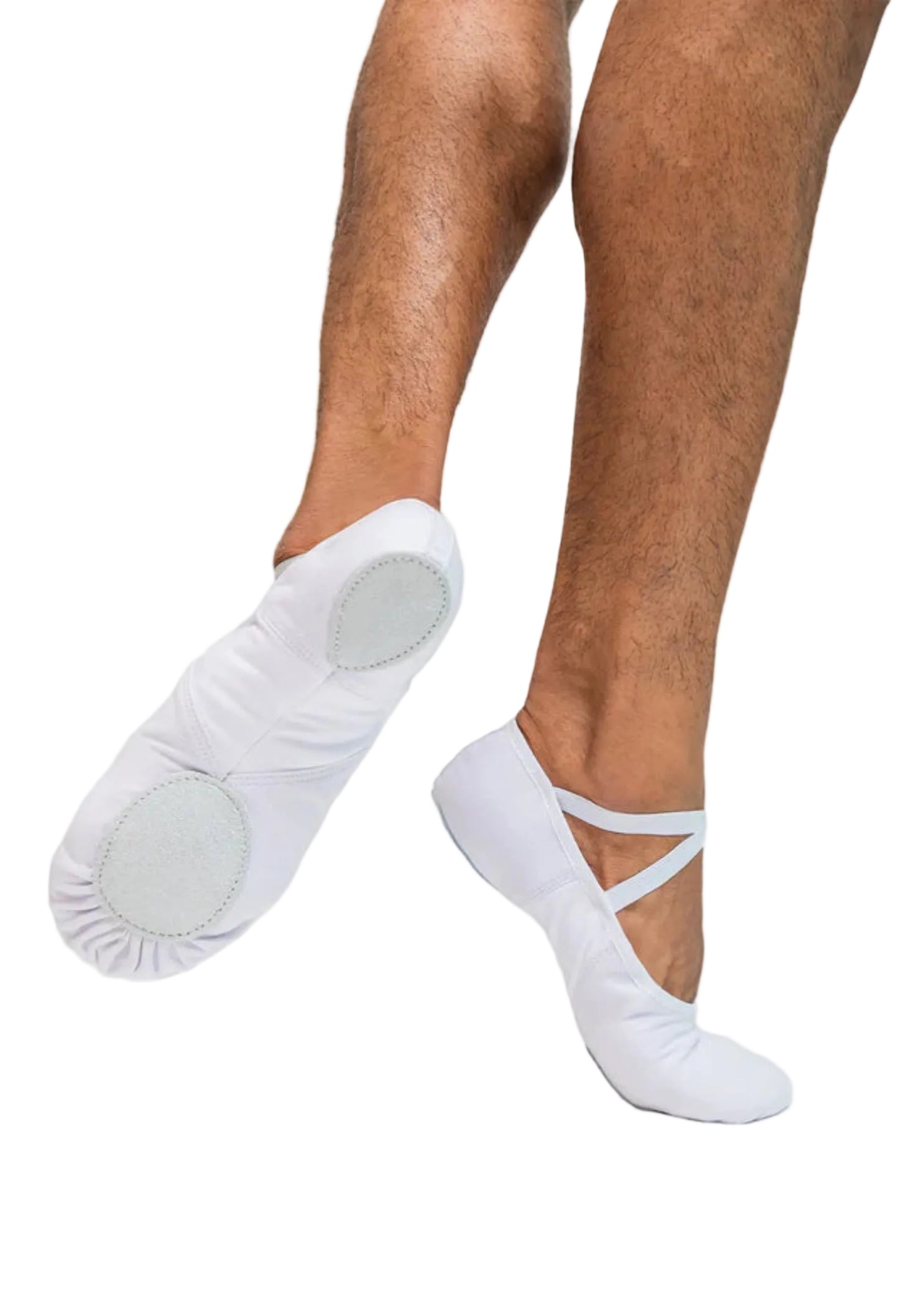 Men's Bert Canvas Ballet Shoe White bottom and side view