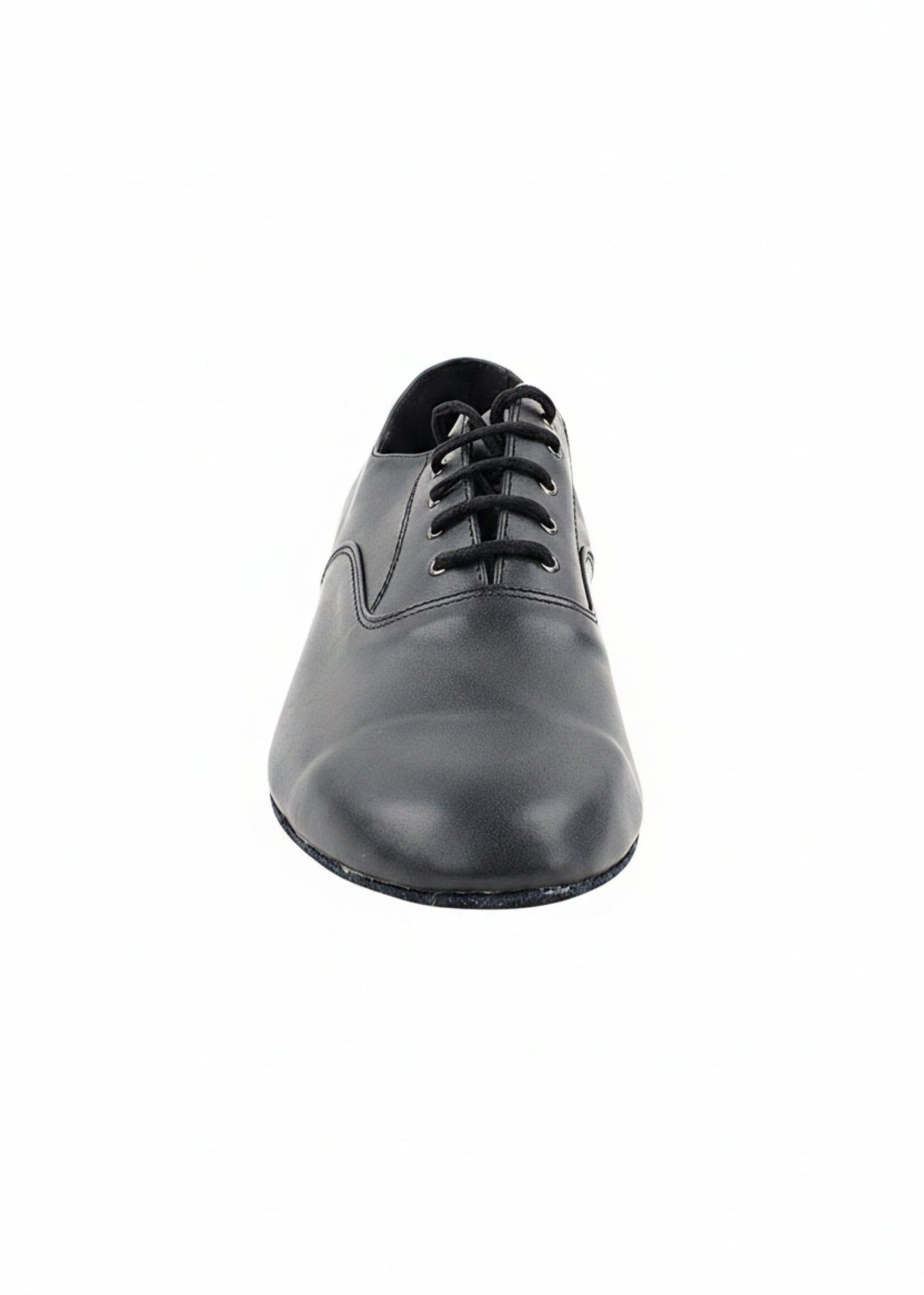 Very Fine Dance Shoes Men's Leather 1-inch Heel Shoe in Black, front view showing lace-up closure and leather toe box