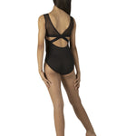 Mesh Tank Leotard Black back view