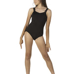 Mesh Tank Leotard Black front view