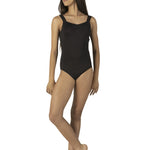 Mesh Tank Leotard Black front view