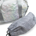 Capezio Metallic Star Duffle in Metallic Silver, detail view showing bag contents and included accessories
