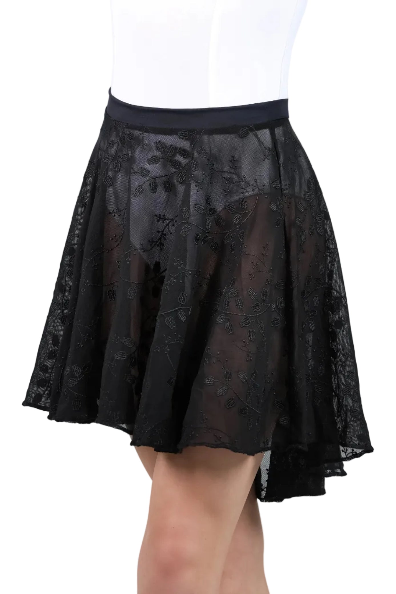 Midi Length Skirt Black front view