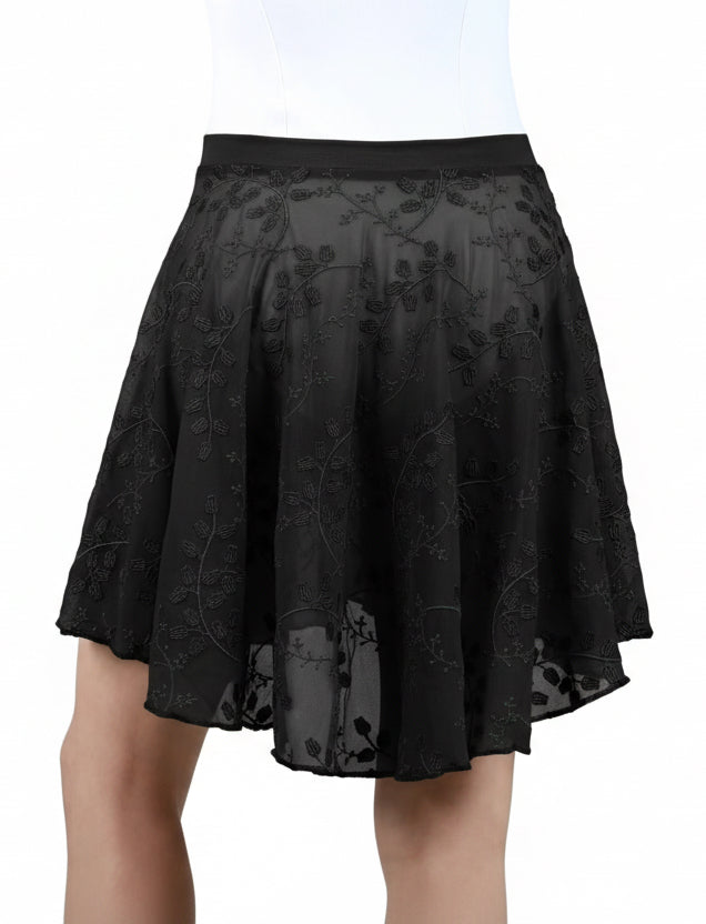 Midi Length Skirt Black back view