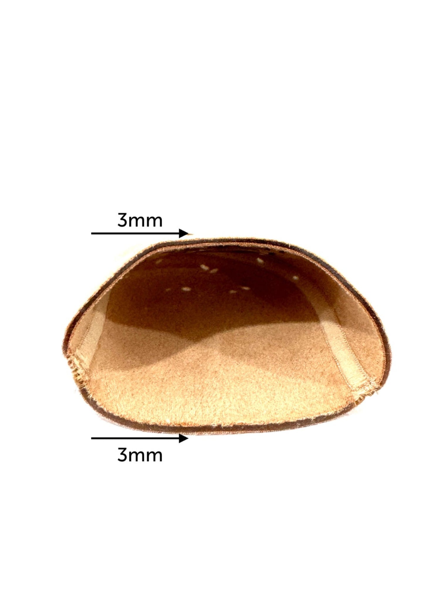 Nikolay Brand Moleskin Toe Pads, detail view showing soft lining and 3mm cushioning at top and bottom edges