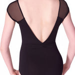 Moonstruck Cap Sleeve Leotard Black back view