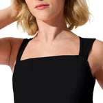 Motivation Square Neck Leotard Black detail view