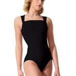 Motivation Square Neck Leotard Black front view