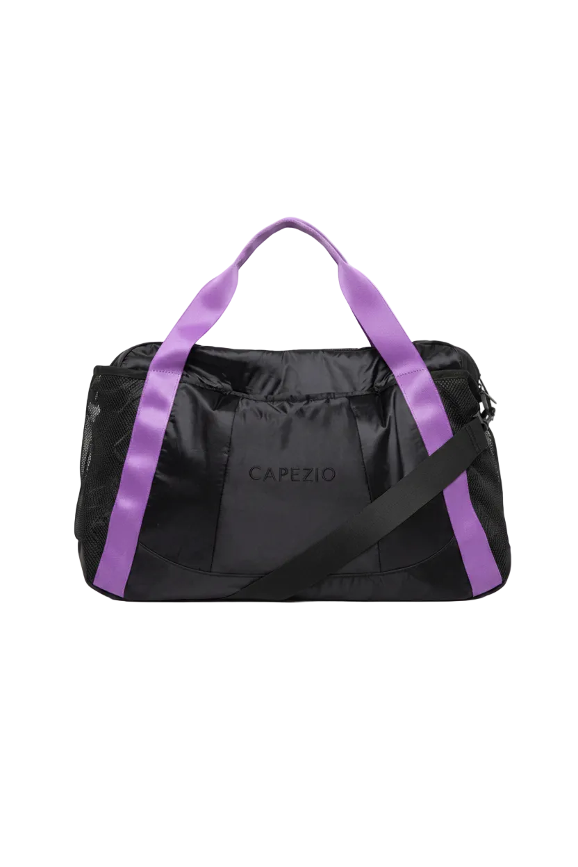 Motivational Duffel Bag Purple front view