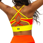 Tiger Friday Naomi Crop Top in Rogue, back view showing cropped dance top with long sleeves
