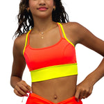 Tiger Friday Naomi Crop Top in Rogue, front view showing cropped dance top with long sleeves