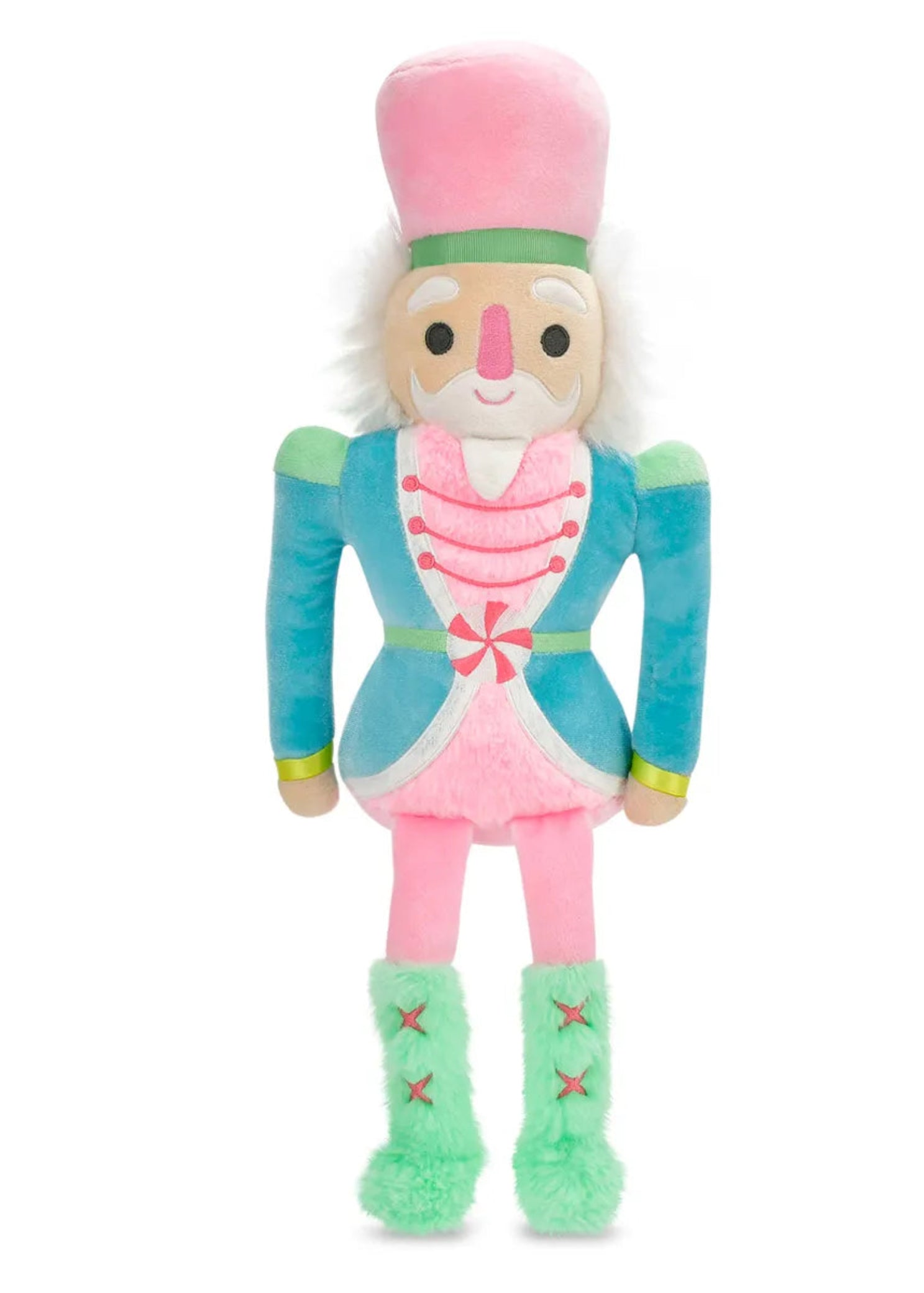 Iscream Polyester Nutcracker Prince Plush in Multicolor, front view showing embroidered face and pastel uniform