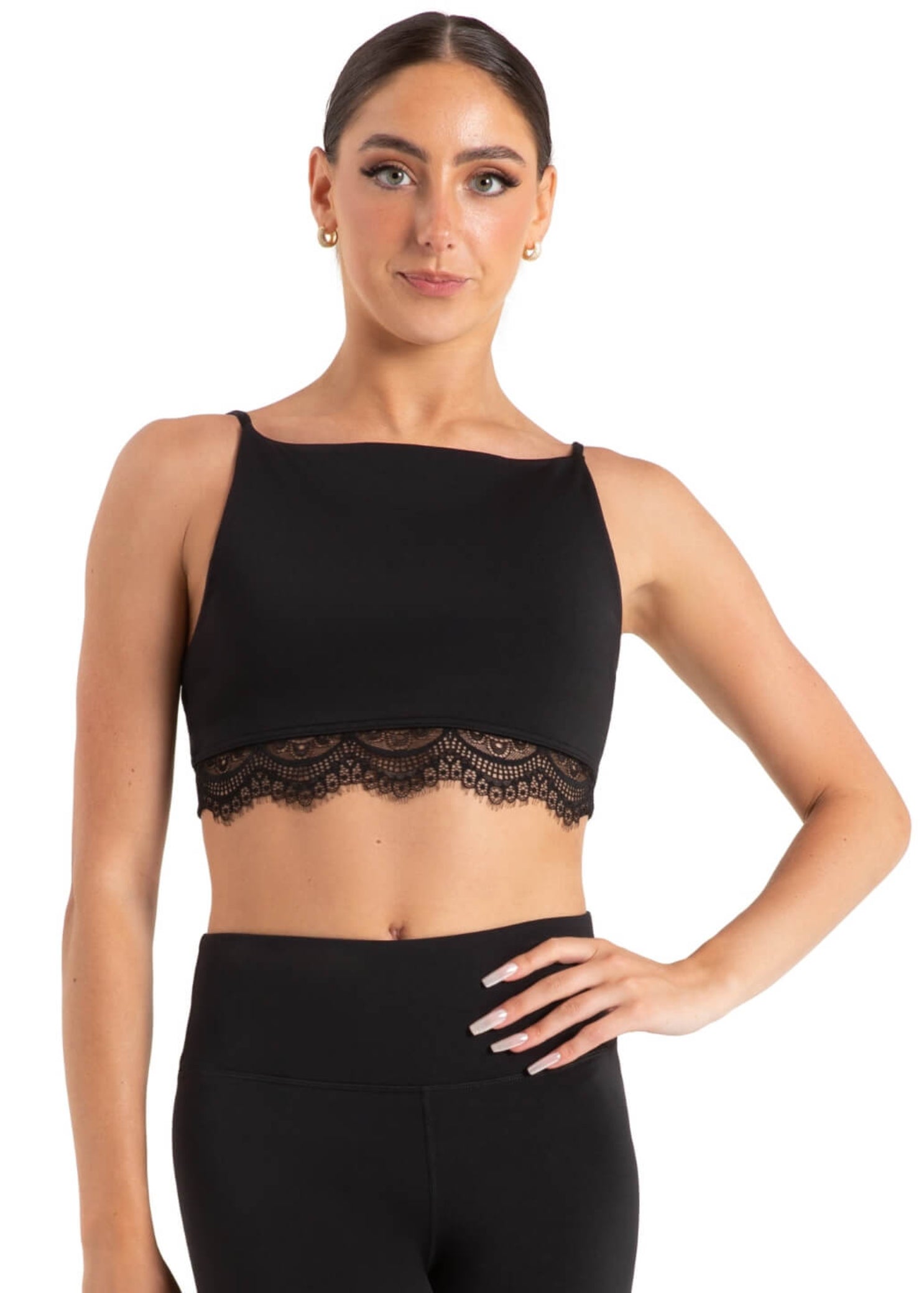 Ocean Breeze Bra Top Black front view