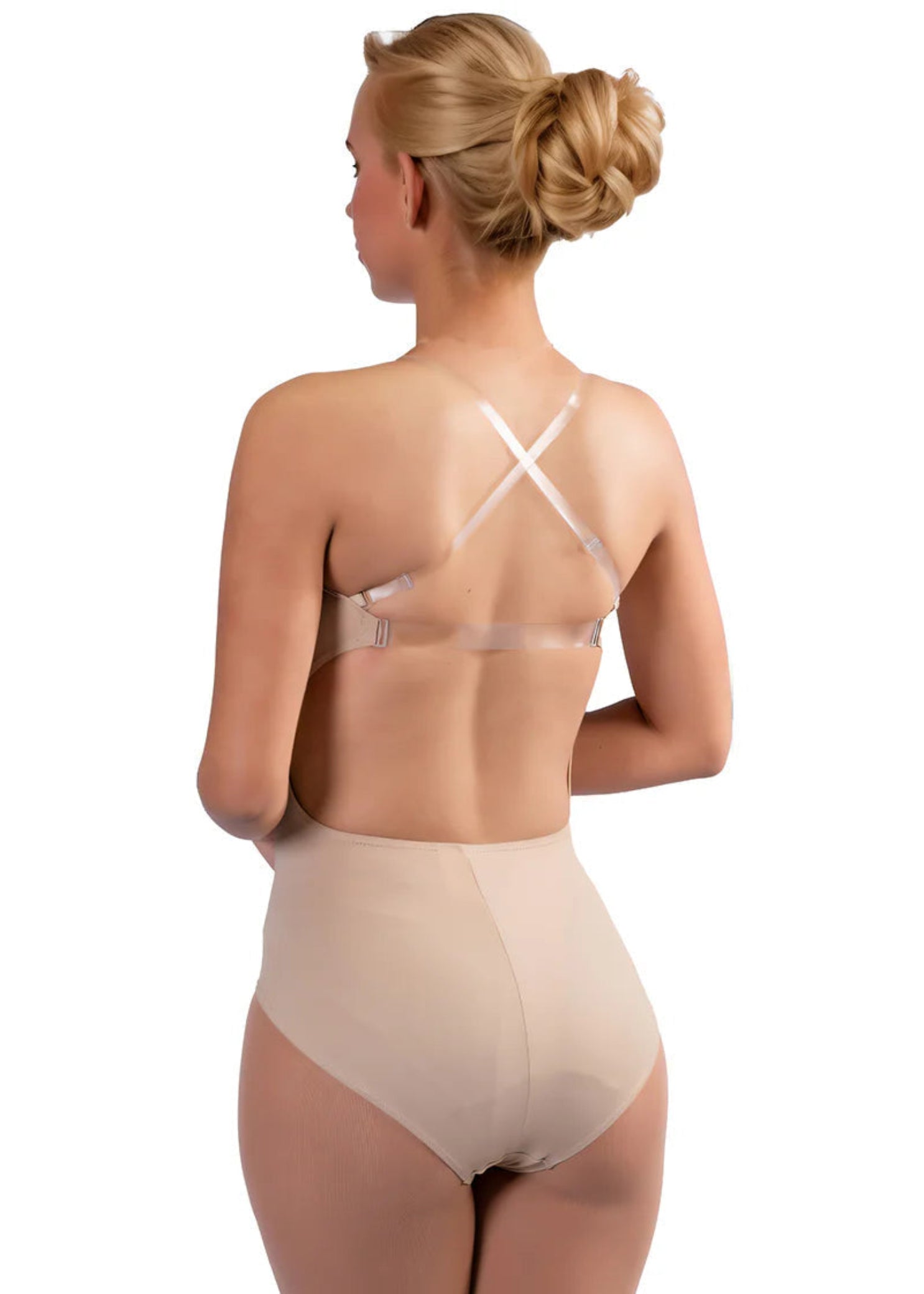 Open Back Leotard Nude back view