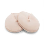 Capezio Ouch Pouch Toe Pads (Large) in Nude, angled front view showing gel-filled polyester pair with U-shaped tops