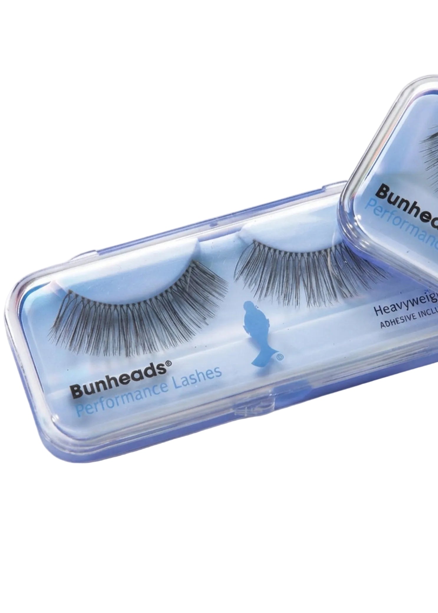 Capezio Performance Eyelashes, closeup view showing full lash pair with tapered fibers in clear case