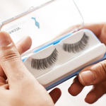 Capezio Performance Eyelashes, front view with lid open showing lash pair on a white curved tray