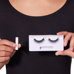 Capezio Polyester Performance Eye Lashes, front view showing one pair of lashes and included glue
