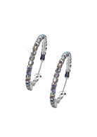 Petite Hoop Rhinestone Earrings Crystal AB Post front view