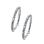 Petite Hoop Rhinestone Earrings Crystal Clip front view