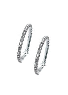 Petite Hoop Rhinestone Earrings Crystal Clip front view