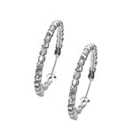 Petite Hoop Rhinestone Earrings Crystal Post front view