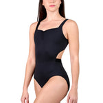 Pinch Front Tank Leotard Black front view