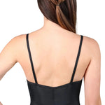 Pinch Front Cami Leotard Black back view