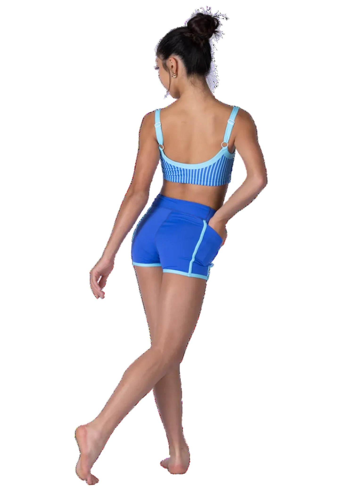 Pinstripe Short Blue Raspberry back view