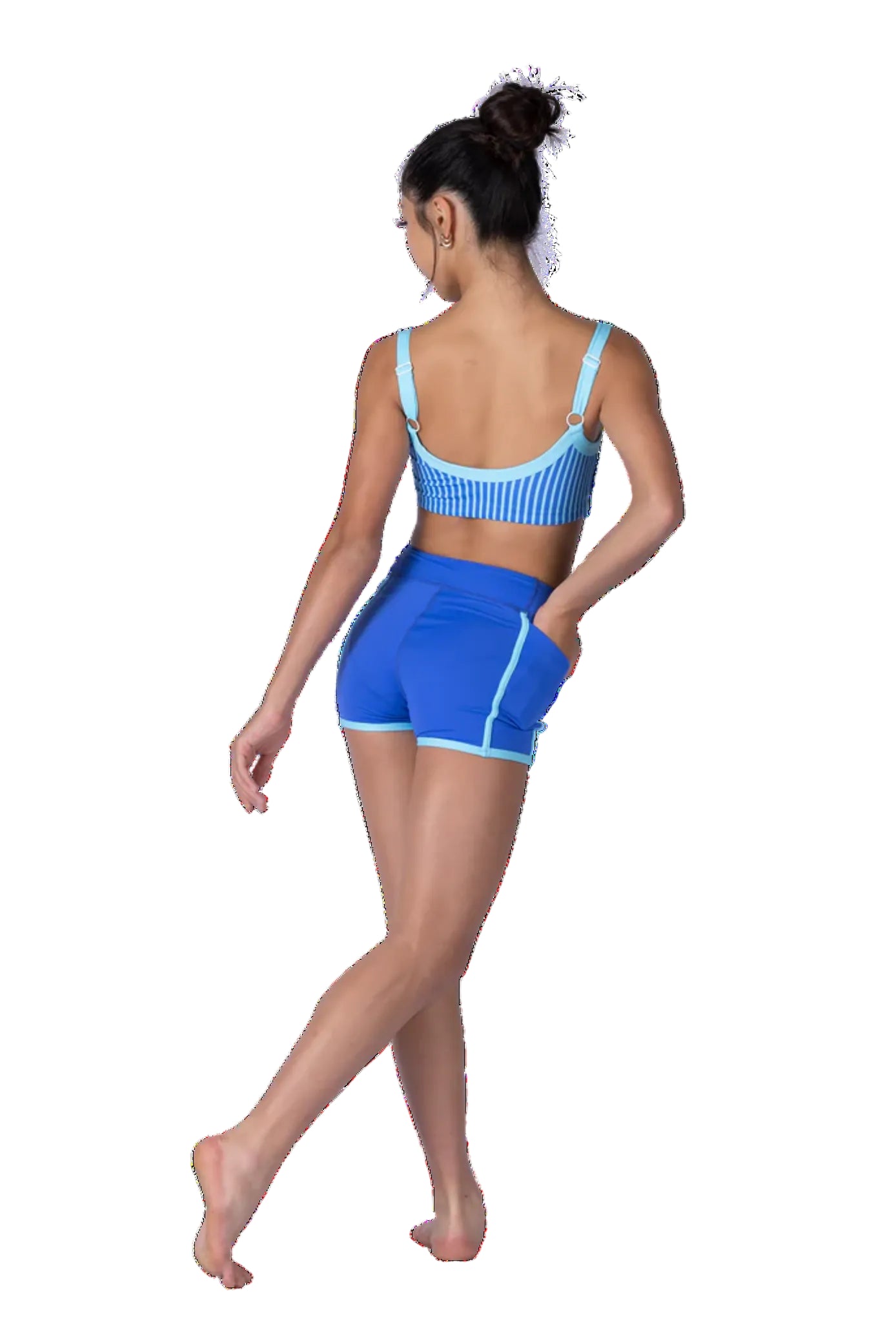 Pinstripe Short Blue Raspberry back view