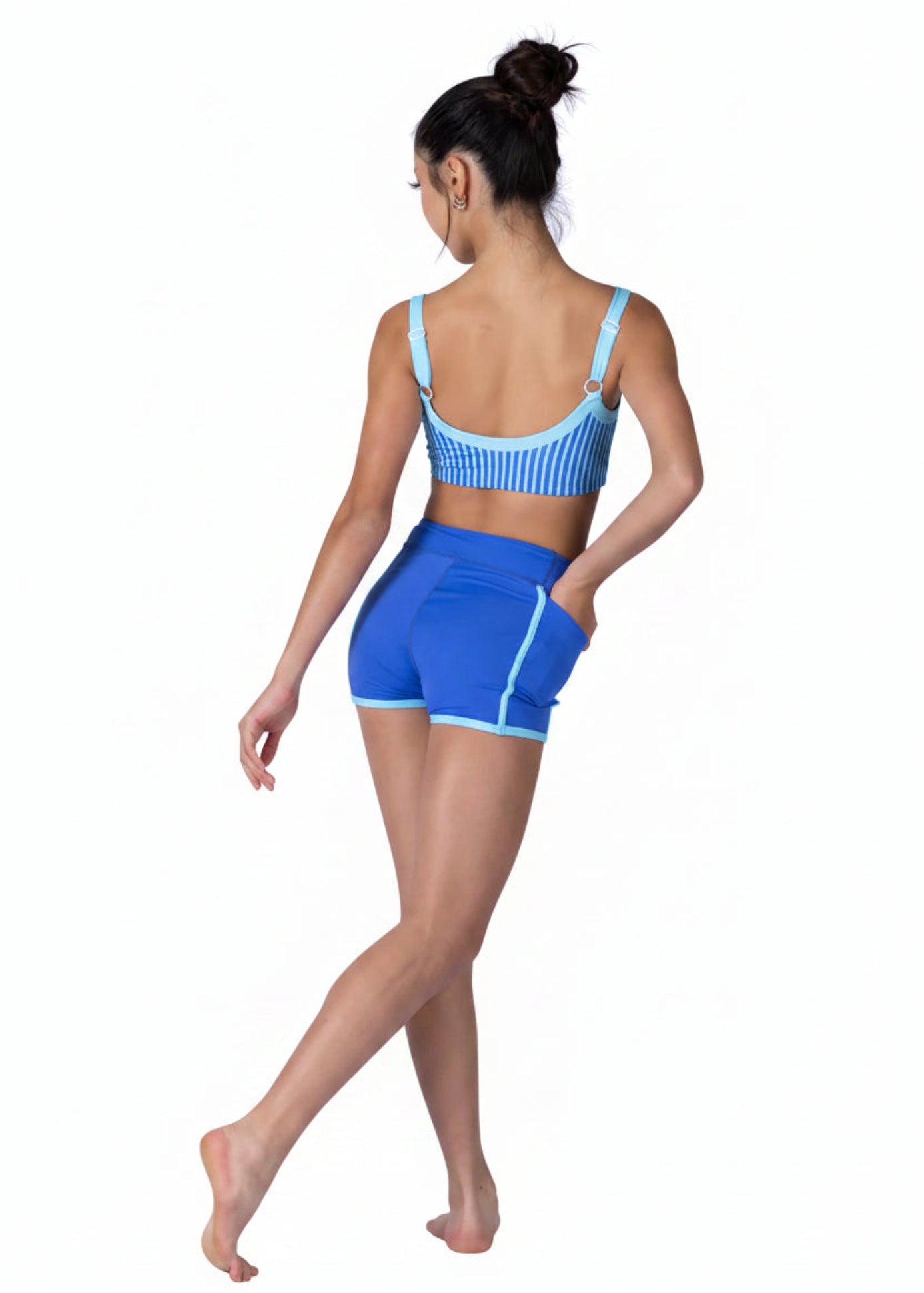 Pinstripe Top Blue Raspberry back view