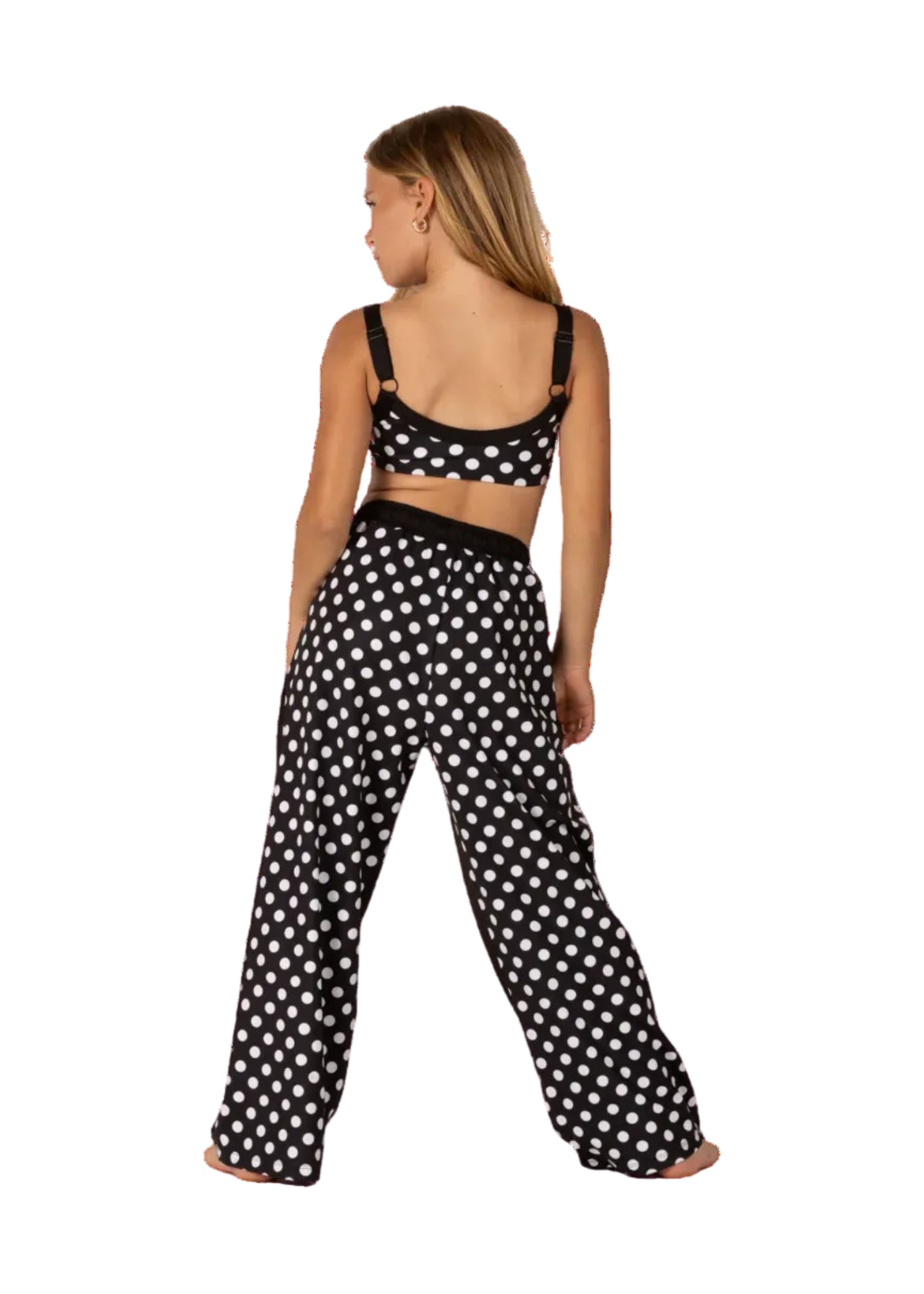 Polka Dot Pant Black back view