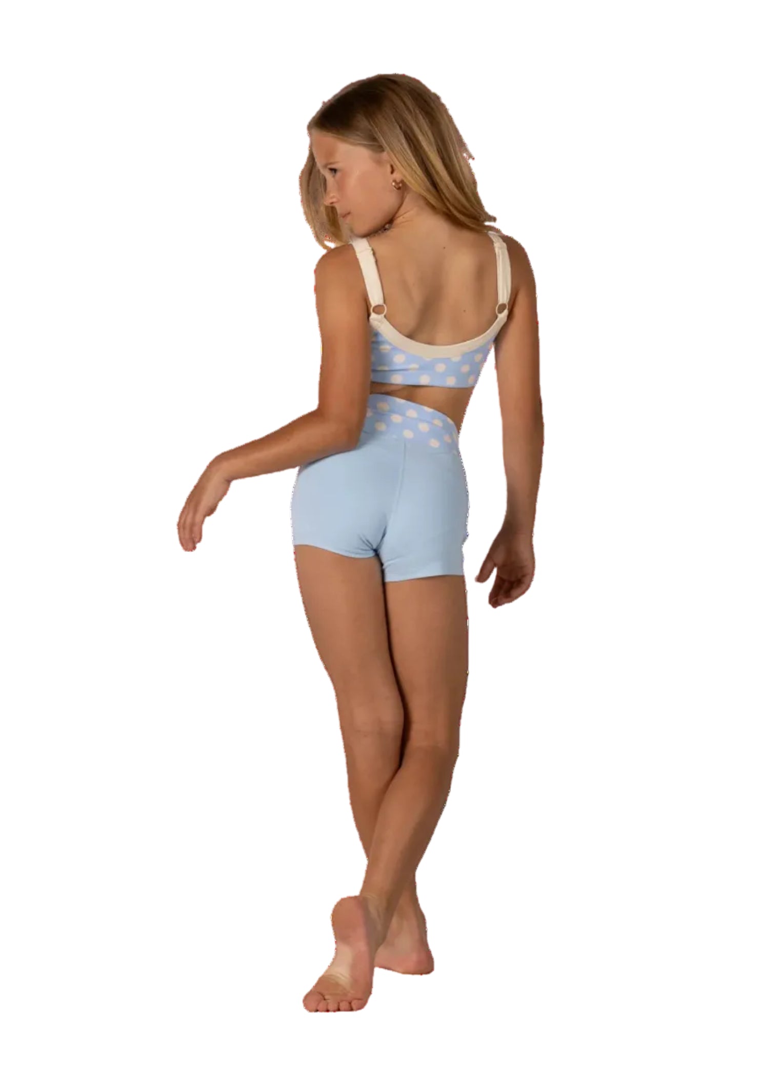 Polka Dot Short Baby Blue back view