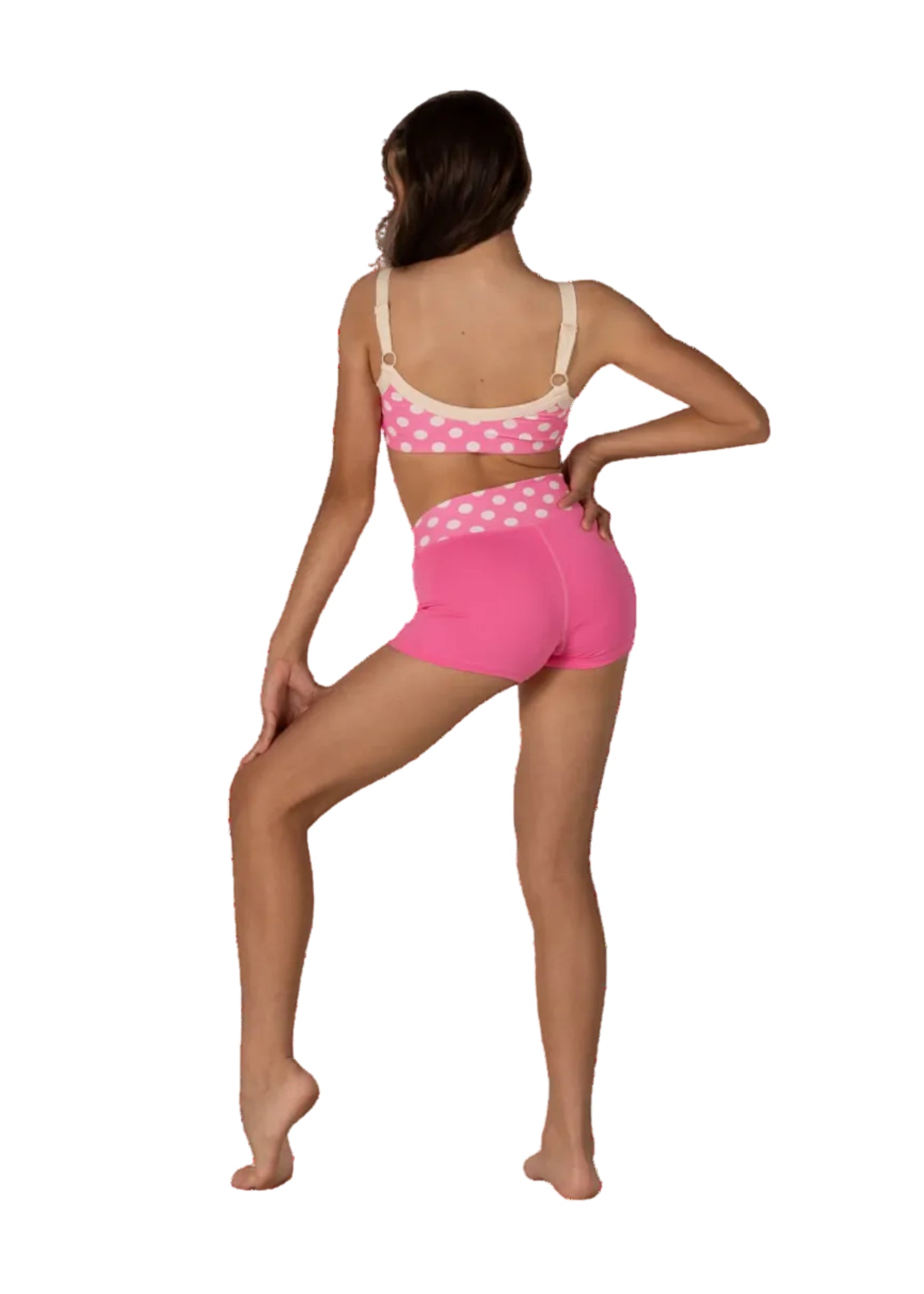 Polka Dot Short Baby Pink back view