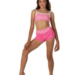 Polka Dot Top Baby Pink front view