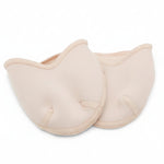 Capezio Bunheads Pro Pad in Nude, angled front view showing pair of fabric-covered foam toe pads for pointe shoes