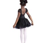 Puff Sleeve Dress Black back view