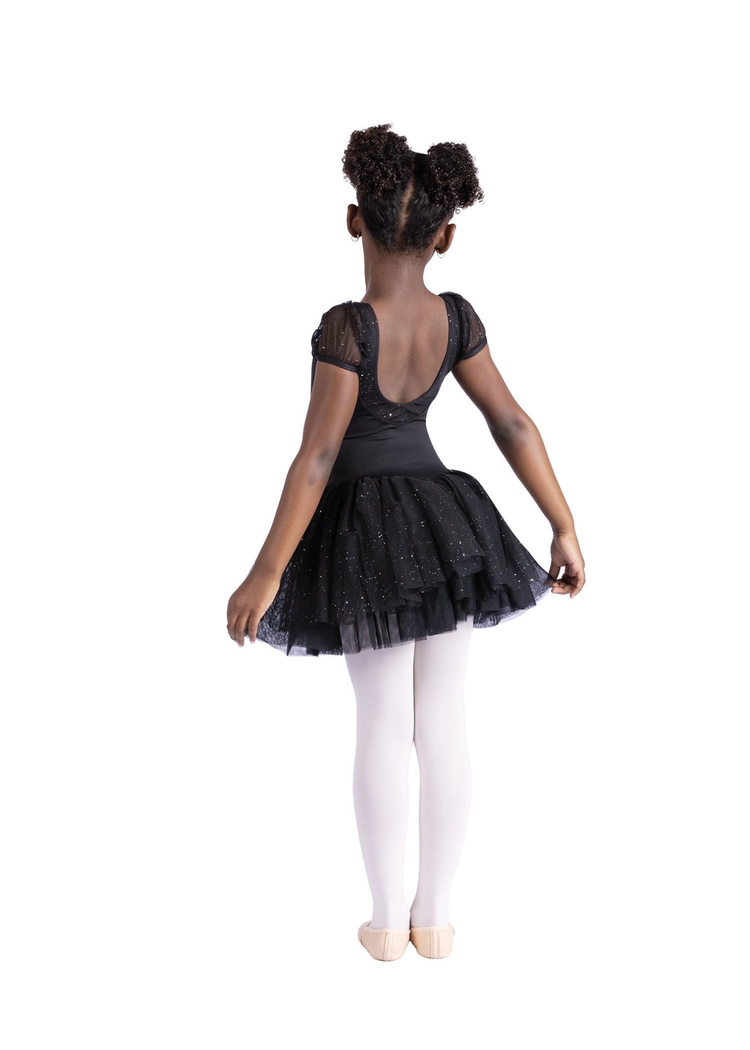 Puff Sleeve Dress Black back view