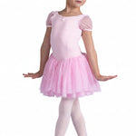 Puff Sleeve Dress Pink front view