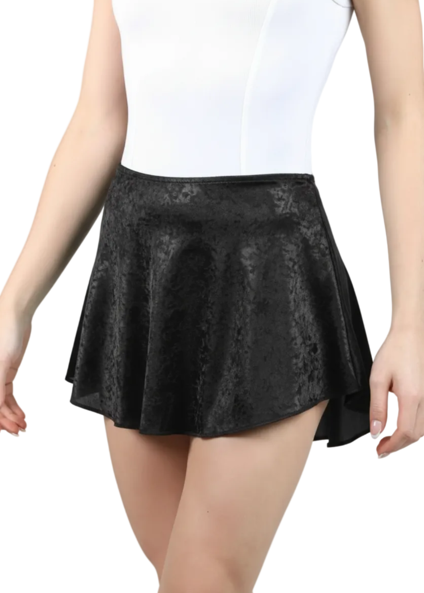 Pull-On High Low Skirt Black front view