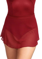 Pull-On High Low Skirt Ruby front view