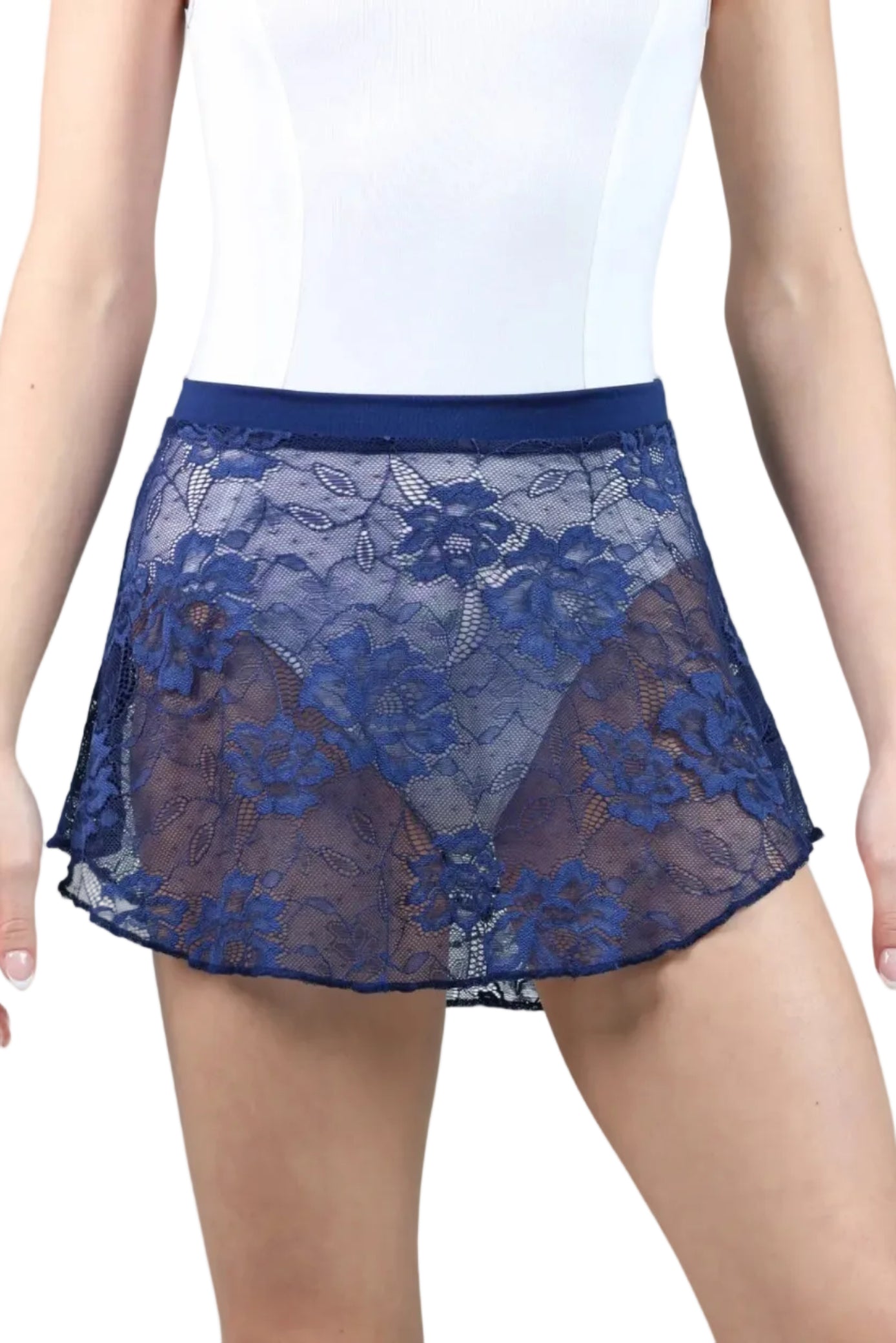 Pull-On High Low Skirt Sapphire front view