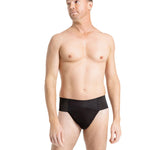 Quilted Thong Dance Belt Black front view
