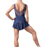 Selena Floral Skirt Eclipse Blue back view