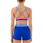 Every Turn Revolve Crop Top in Cobalt, back view showing open back with criss-cross straps