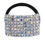 Rhinestone Curved Bar Ponytail Holder Crystal AB front view