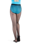Rhinestone Fishnet Tight Black back view