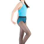 Rhinestone Fishnet Tight Black side view